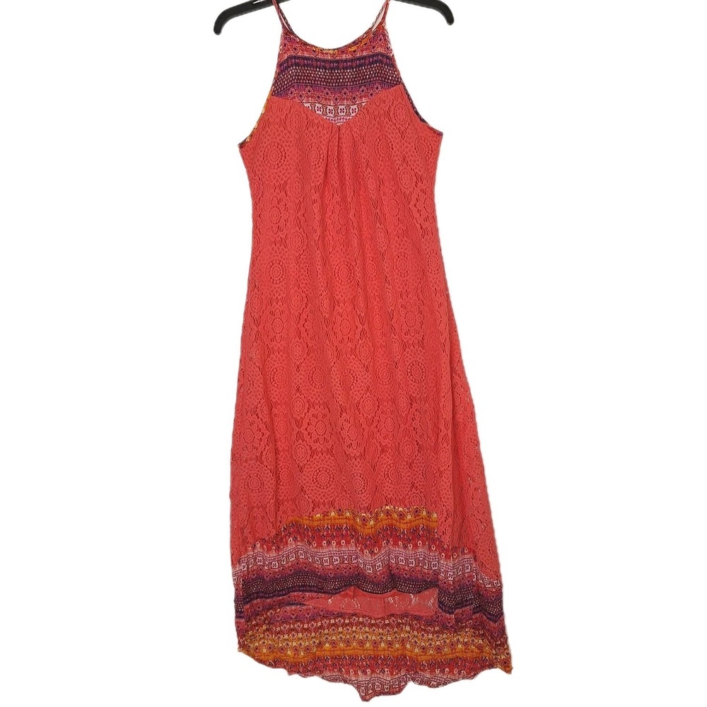Bohemian Indie Festival Maurices S Coral Pink Lace Summer Dress High-low Boho